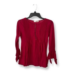 New Light Fashion red peasant with bell sleeves, small, beautiful boho chic